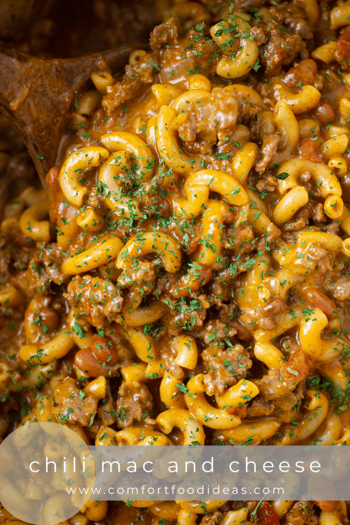 Pinterest Pin for One Pot Chili Mac and Cheese
