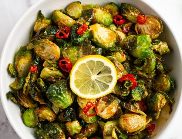 Bowl of Crispy Fried Brussels Sprouts