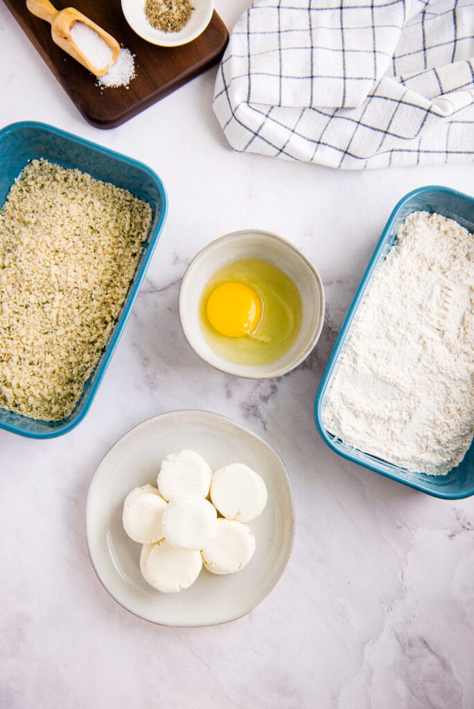 Ingredients to make AirFried Goat Cheese