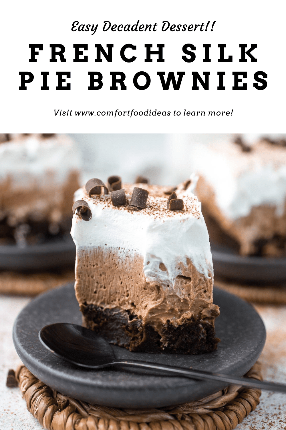 French Silk Pie Brownies Comfort Food Ideas Desserts
