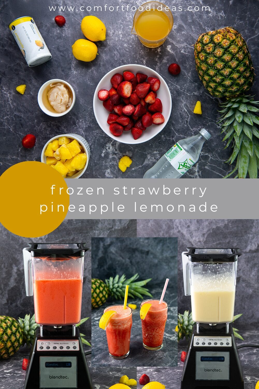 Frozen Strawberry Pineapple Lemonade Comfort Food Ideas Drinks