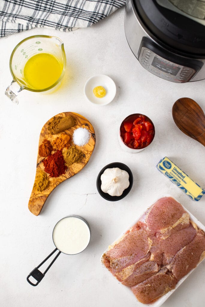 Ingredients used to make Butter Chicken