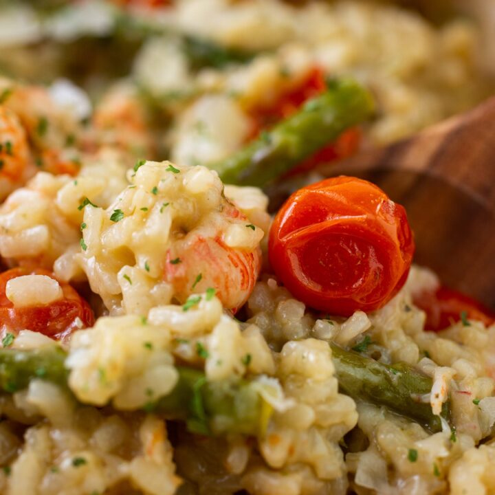 Close-up of Pesto Risotto