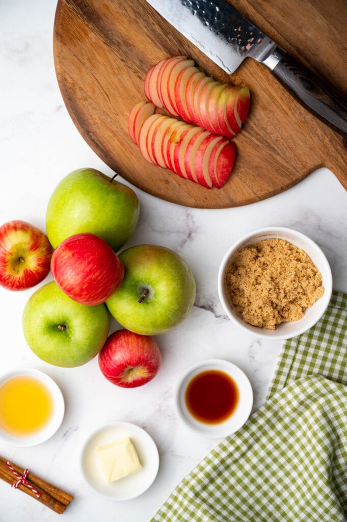 Ingredients to make Cinnamon Apples