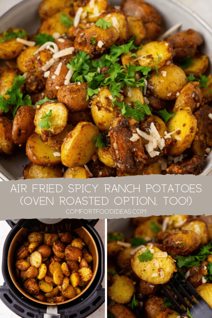 Pinterest Pin for Air Fried Spicy Ranch Potatoes